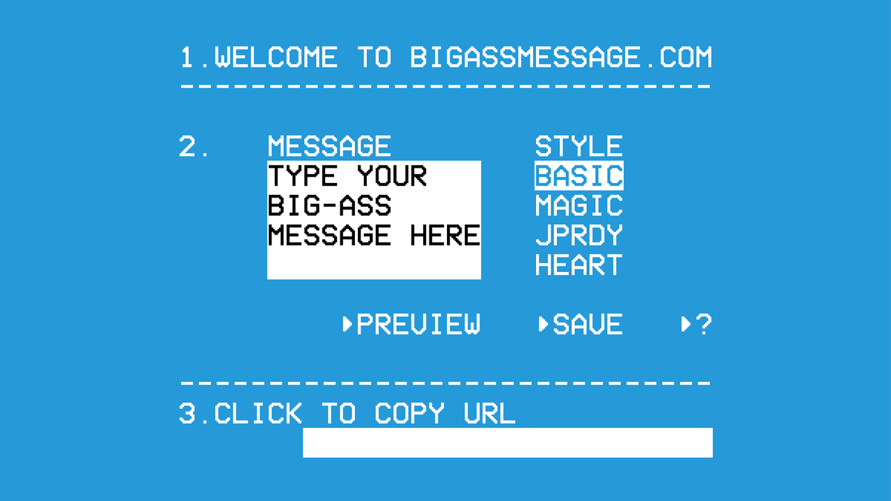 BIG-ASS MESSAGE