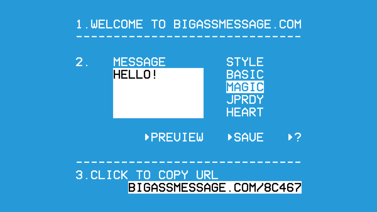 BIG-ASS MESSAGE